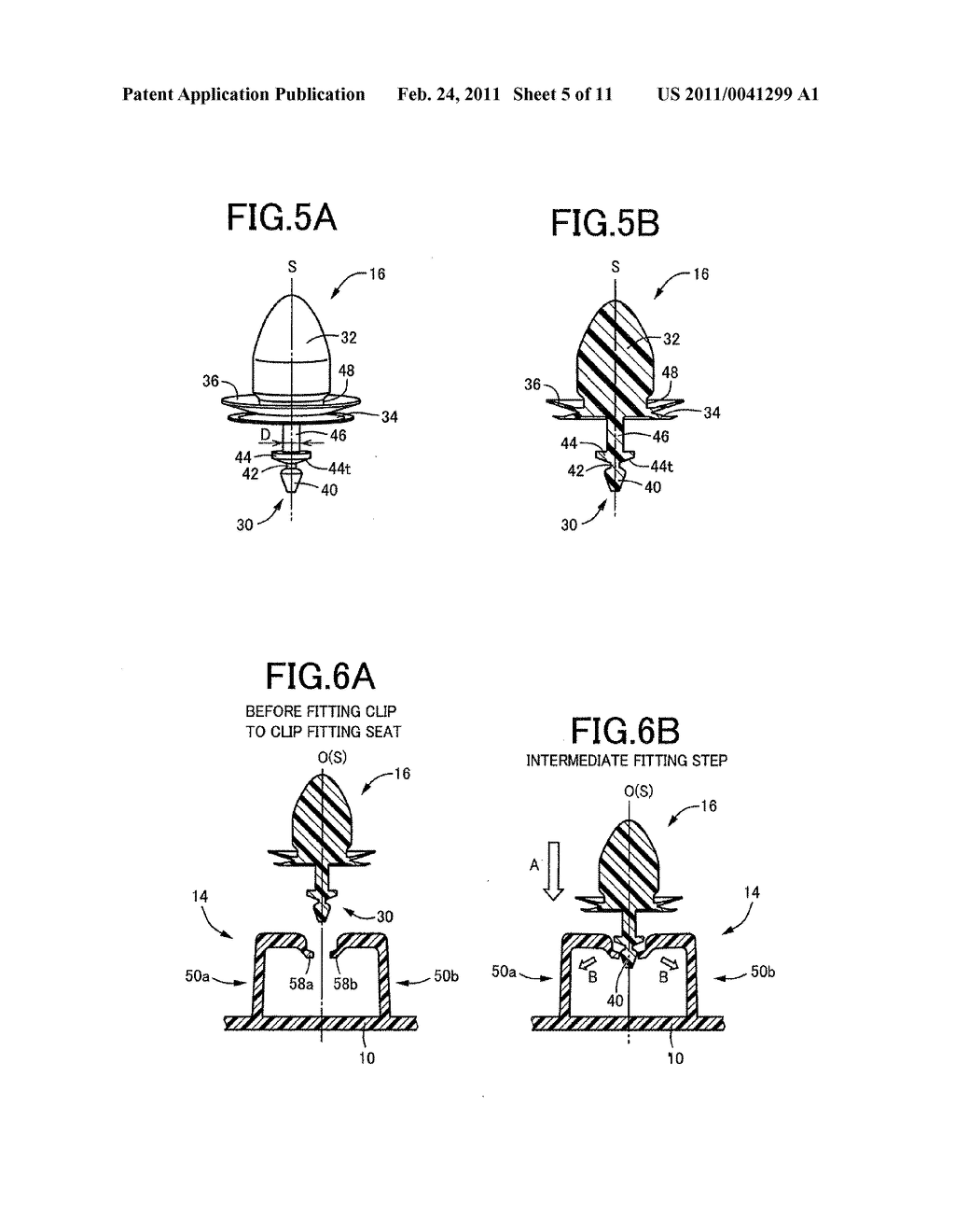 STRUCTURE FOR FASTENING CLIP TO TRIM BOARD, CLIP, AND CLIP FASTENING METHOD - diagram, schematic, and image 06