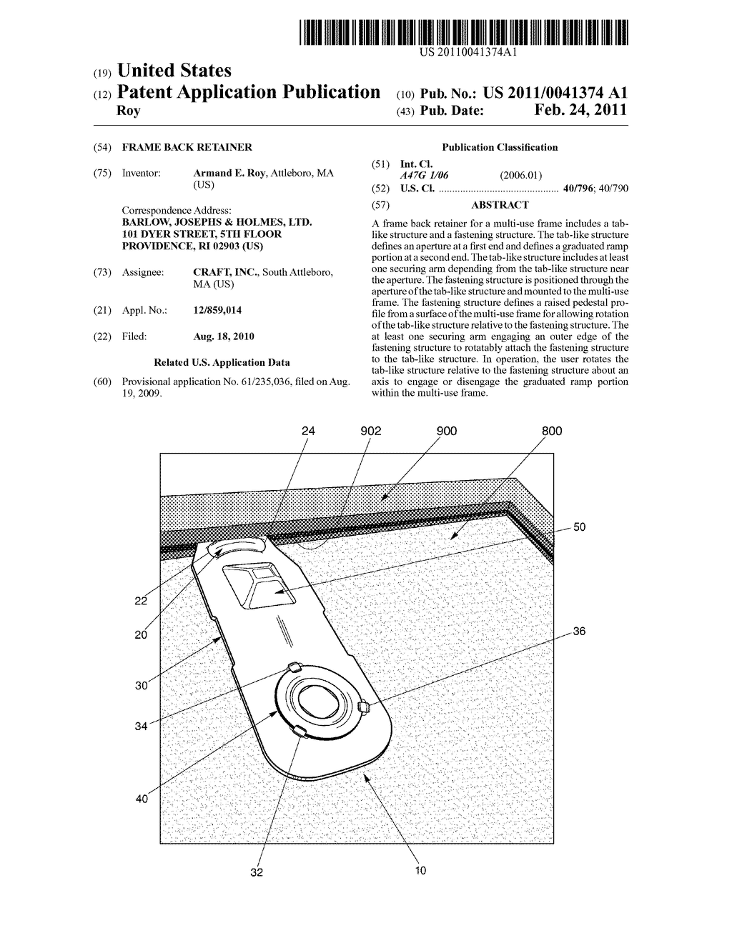 FRAME BACK RETAINER - diagram, schematic, and image 01