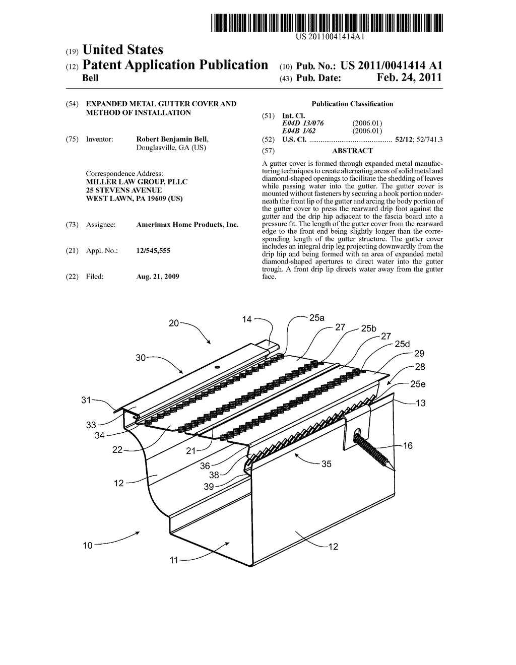 Expanded Metal Gutter Cover and Method of Installation - diagram, schematic, and image 01