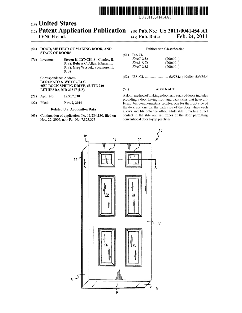 DOOR, METHOD OF MAKING DOOR, AND STACK OF DOORS - diagram, schematic, and image 01