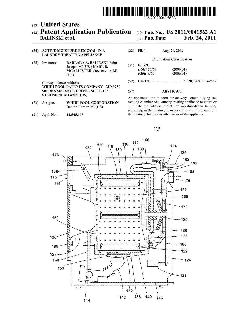 ACTIVE MOISTURE REMOVAL IN A LAUNDRY TREATING APPLIANCE - diagram, schematic, and image 01