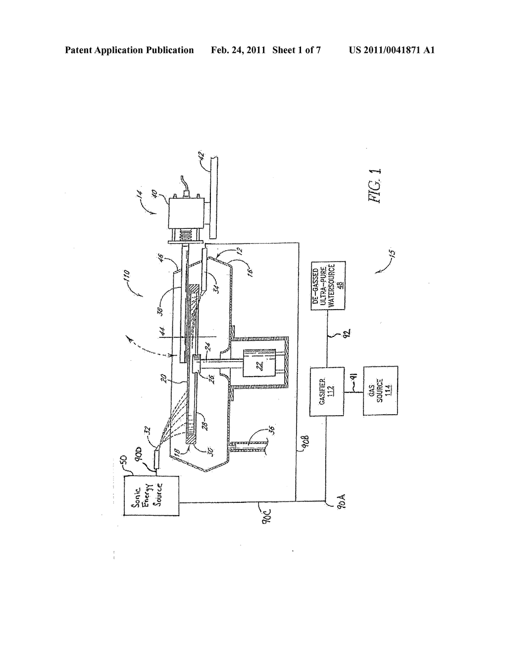 SYSTEM AND METHOD FOR THE SONIC-ASSISTED CLEANING OF SUBSTRATES UTILIZING A SONIC-TREATED LIQUID - diagram, schematic, and image 02