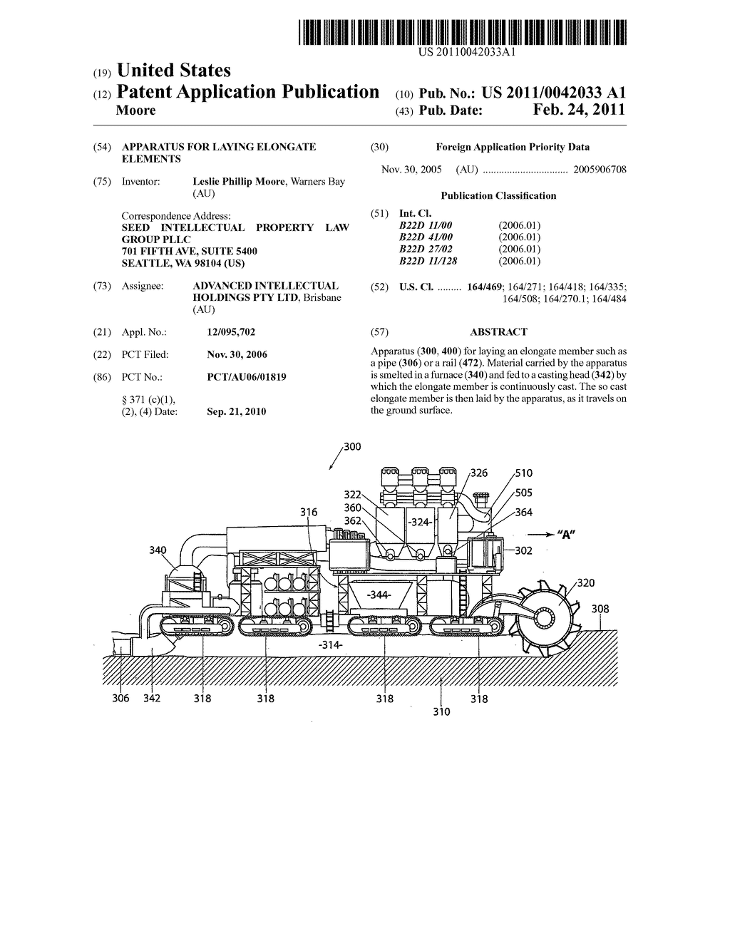 APPARATUS FOR LAYING ELONGATE ELEMENTS - diagram, schematic, and image 01