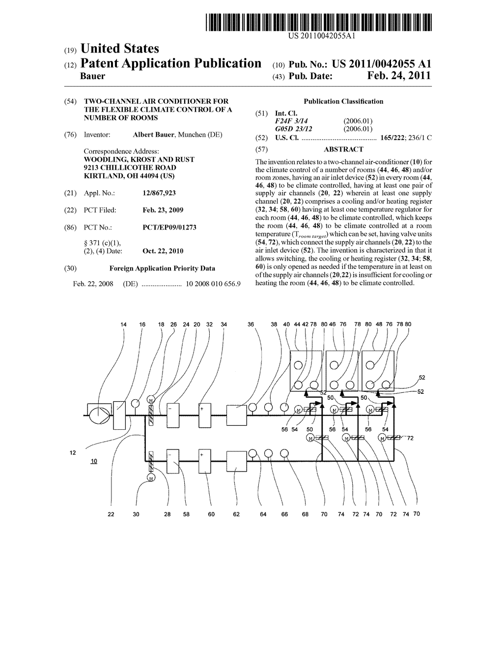 Two-channel Air Conditioner for the Flexible Climate Control of a Number of Rooms - diagram, schematic, and image 01