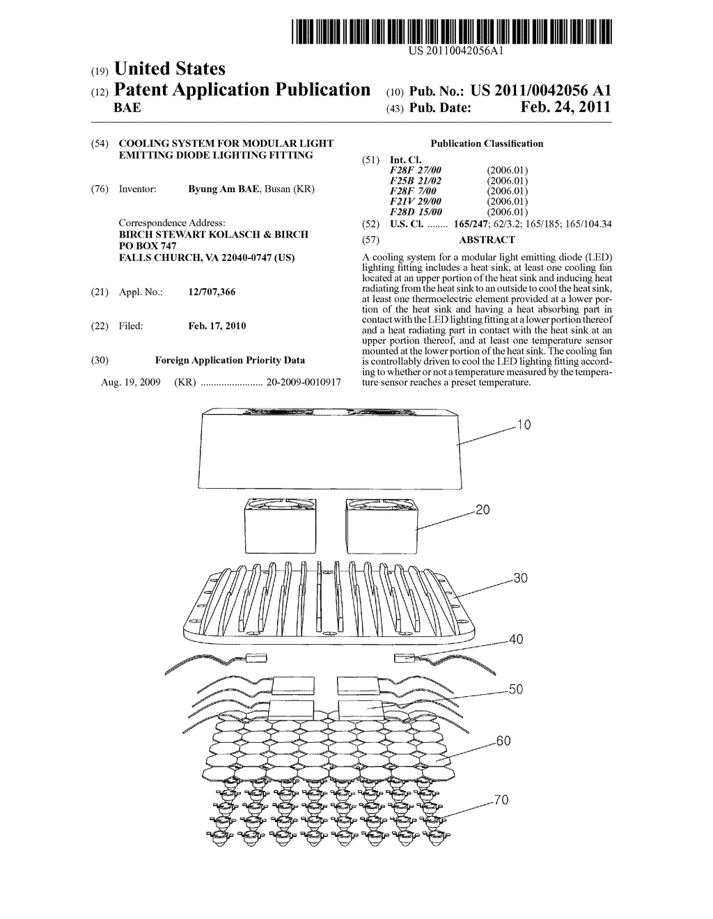 COOLING SYSTEM FOR MODULAR LIGHT EMITTING DIODE LIGHTING FITTING - diagram, schematic, and image 01