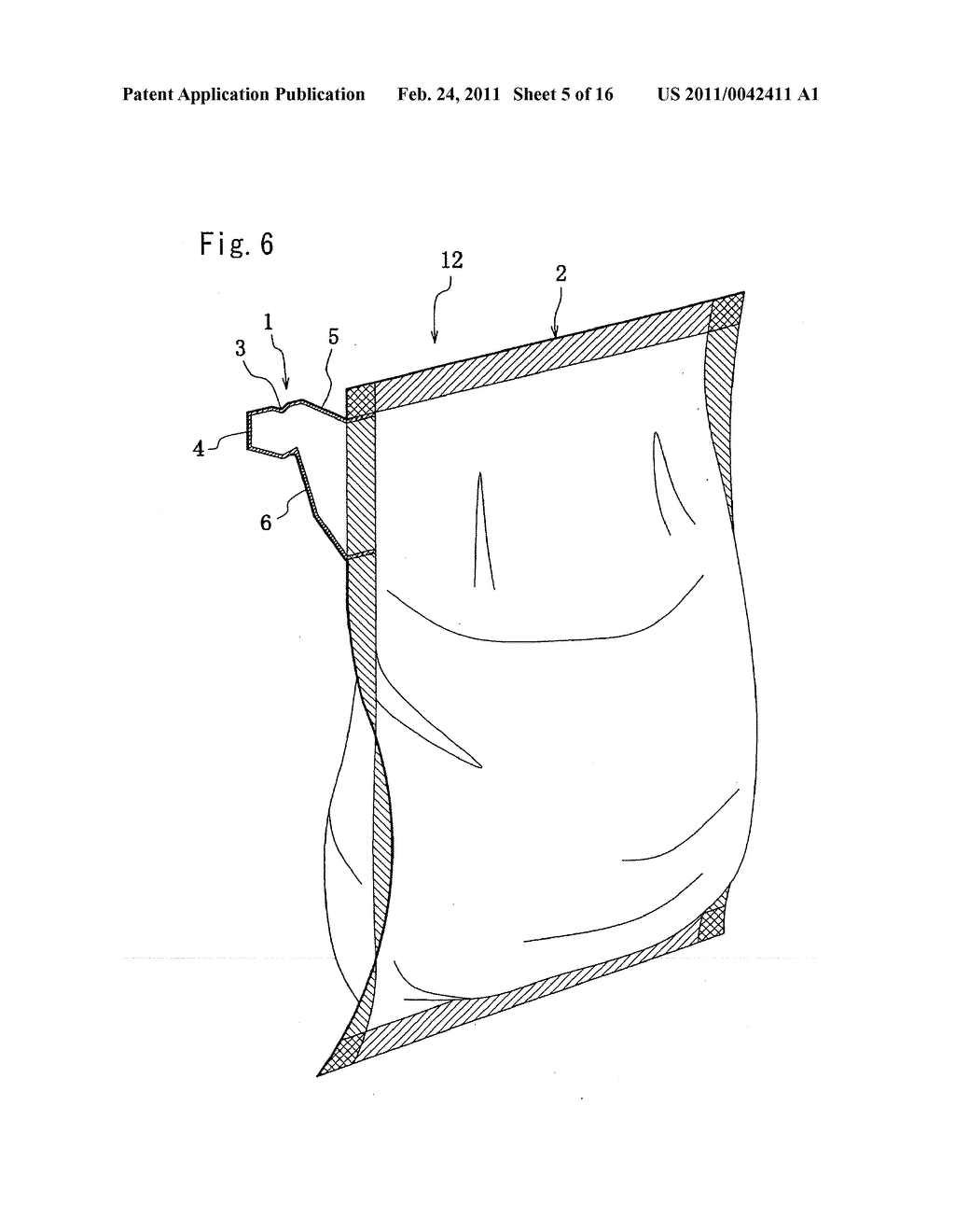 LIQUID SPOUTING NOZZLE, PACKAGING BAG USING THE NOZZLE, BOX FOR PACKAGING BAG AND PACKAGING STRUCTURE - diagram, schematic, and image 06