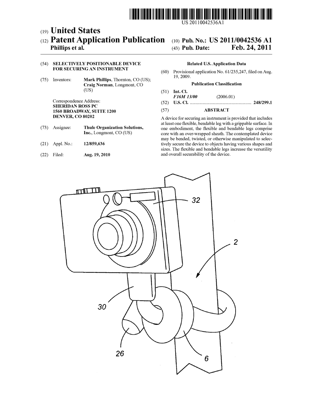 Selectively Positionable Device for Securing an Instrument - diagram, schematic, and image 01