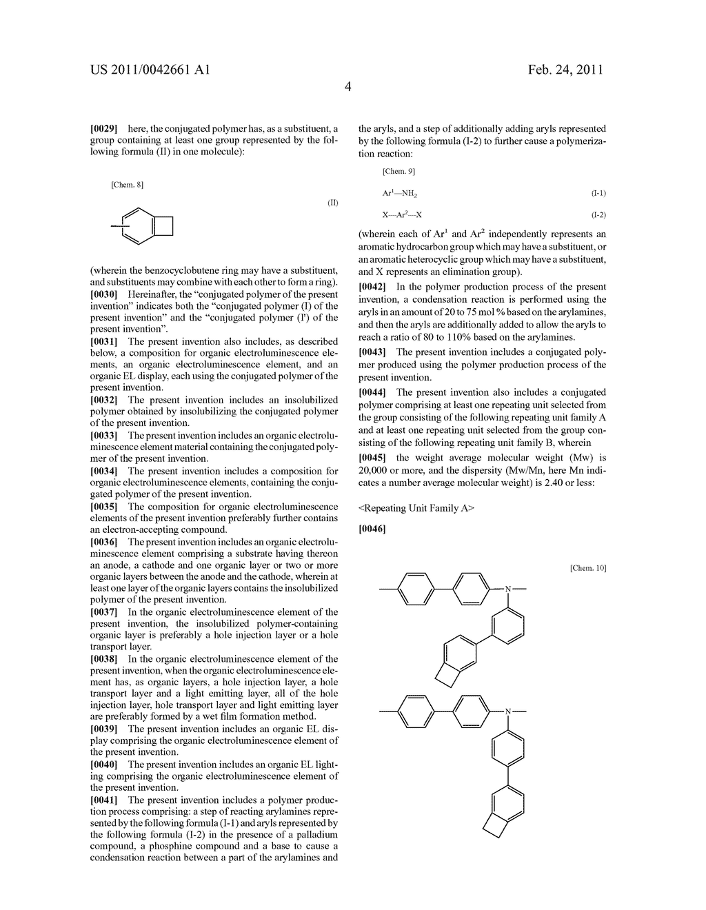 CONJUGATED POLYMER, INSOLUBILIZED POLYMER, ORGANIC ELECTROLUMINESCENCE ELEMENT MATERIAL, COMPOSITION FOR ORGANIC ELECTROLUMINESCENCE ELEMENT, POLYMER PRODUCTION PROCESS, ORGANIC ELECTROLUMINESCENCE ELEMENT, ORGANIC EL DISPLAY AND ORGANIC EL LIGHTING - diagram, schematic, and image 06