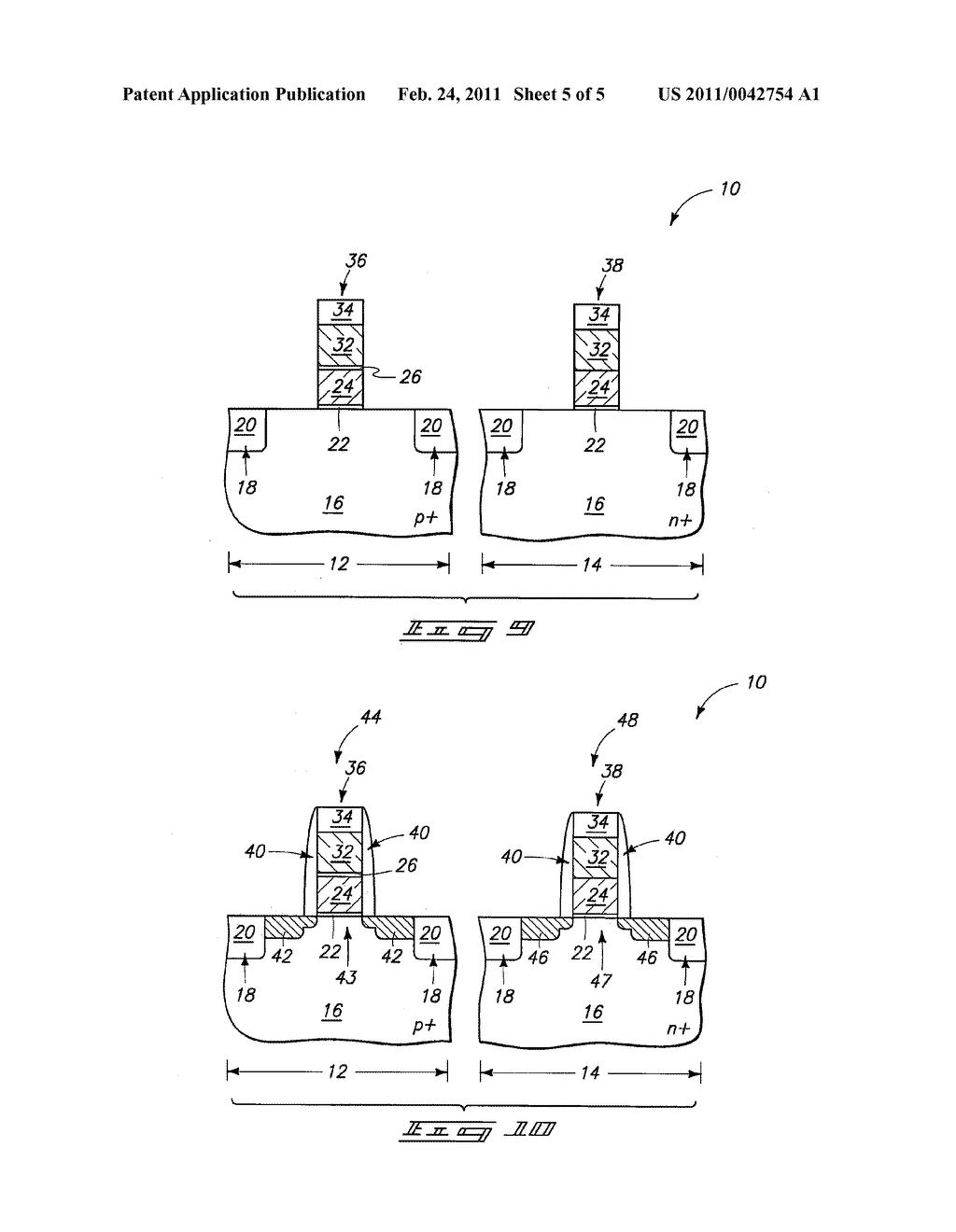 Gate Stacks and Semiconductor Constructions - diagram, schematic, and image 06