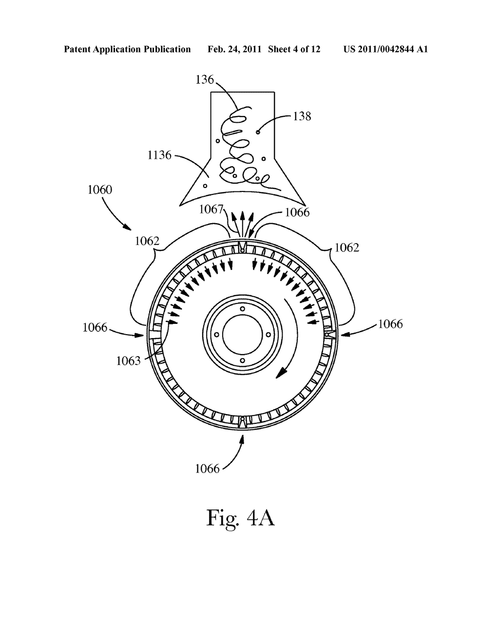 METHOD AND APPARATUS FOR FORMING A BATT OF PARTICULATE MATERIAL FOR USE AS A COMPONENT IN AN ABSORBENT CORE ASSEMBLY - diagram, schematic, and image 05