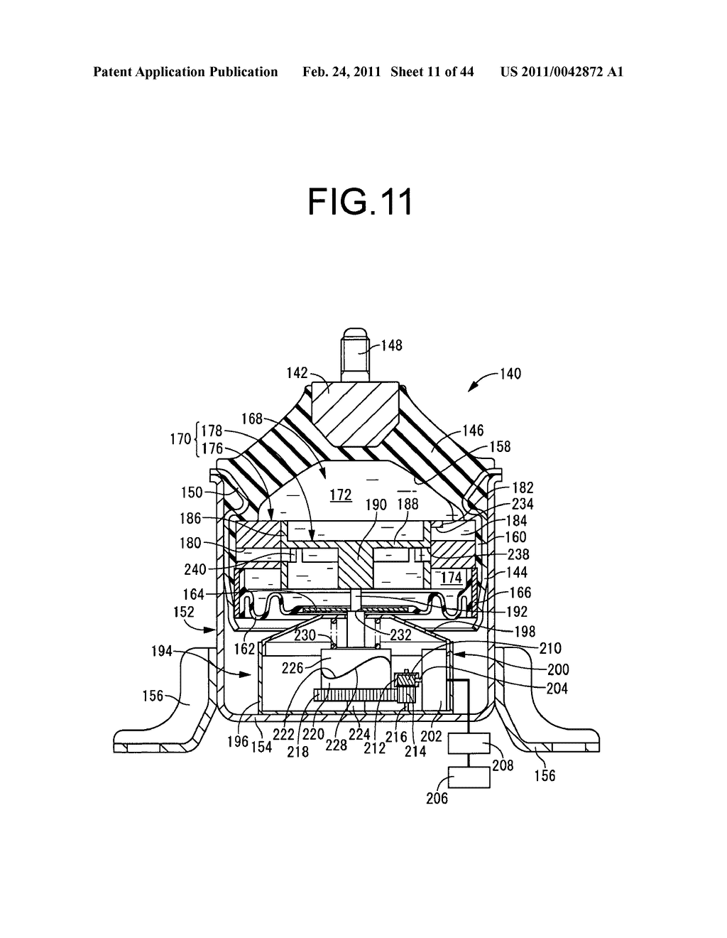 FLUID-FILLED VIBRATION DAMPING DEVICE AND CONTROL METHOD OF THE DEVICE USED AS ENGINE MOUNT - diagram, schematic, and image 12