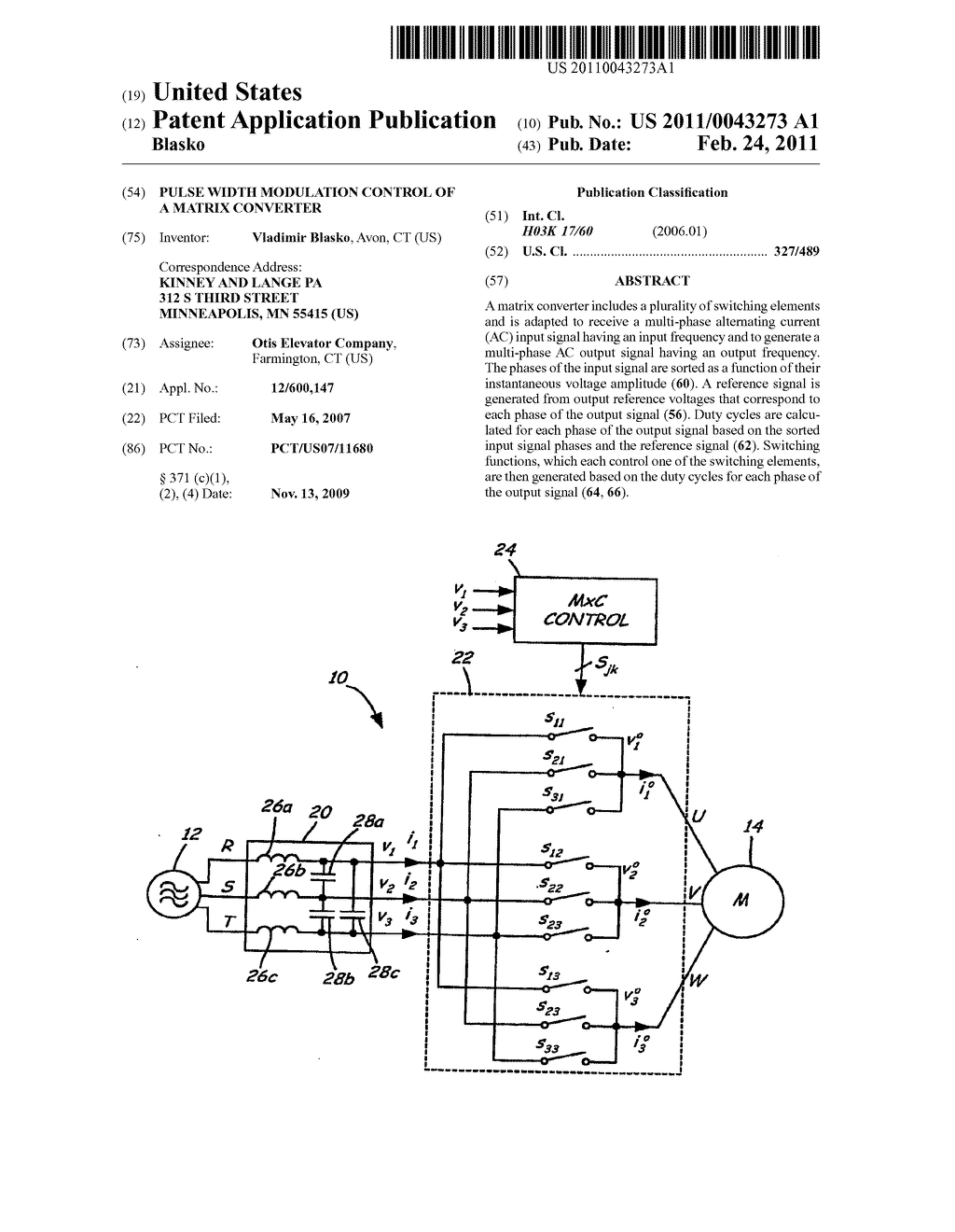 PULSE WIDTH MODULATION CONTROL OF A MATRIX CONVERTER - diagram, schematic, and image 01