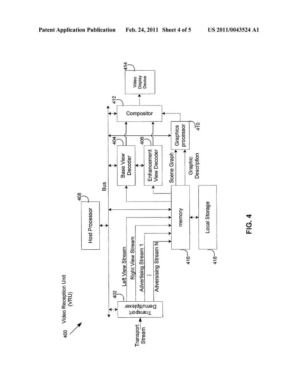 METHOD AND SYSTEM FOR CONVERTING A 3D VIDEO WITH TARGETED ADVERTISEMENT INTO A 2D VIDEO FOR DISPLAY - diagram, schematic, and image 05