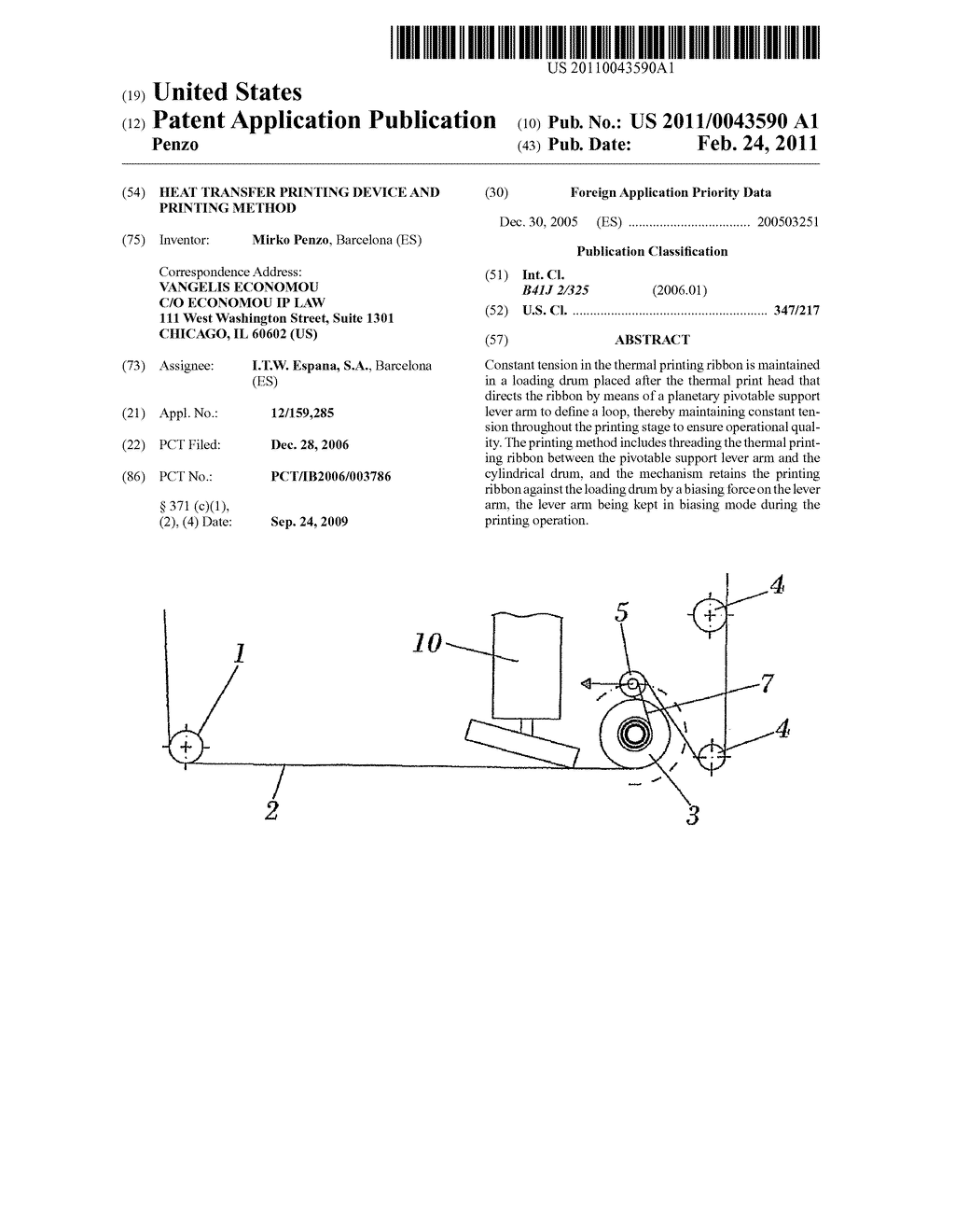 HEAT TRANSFER PRINTING DEVICE AND PRINTING METHOD - diagram, schematic, and image 01