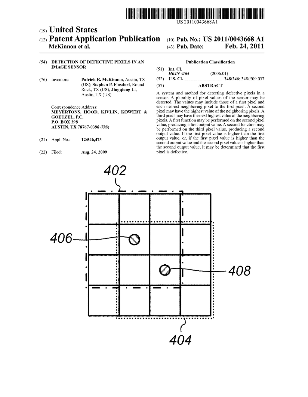 Detection of Defective Pixels in an Image Sensor - diagram, schematic, and image 01