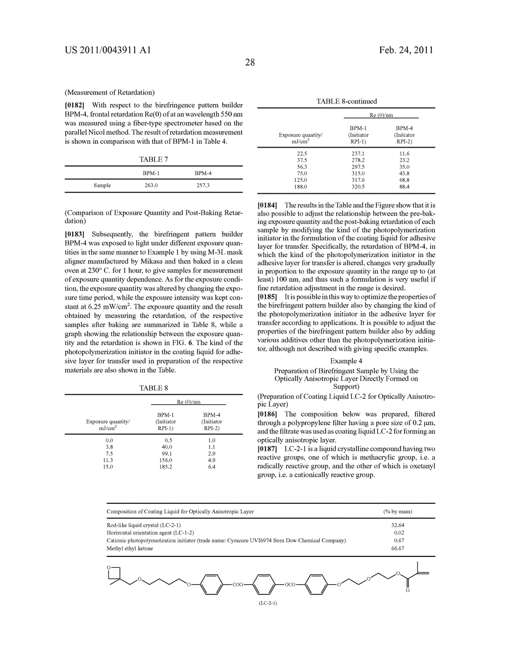 METHOD OF PRODUCING A PATTERNED BIREFRINGENT PRODUCT - diagram, schematic, and image 36