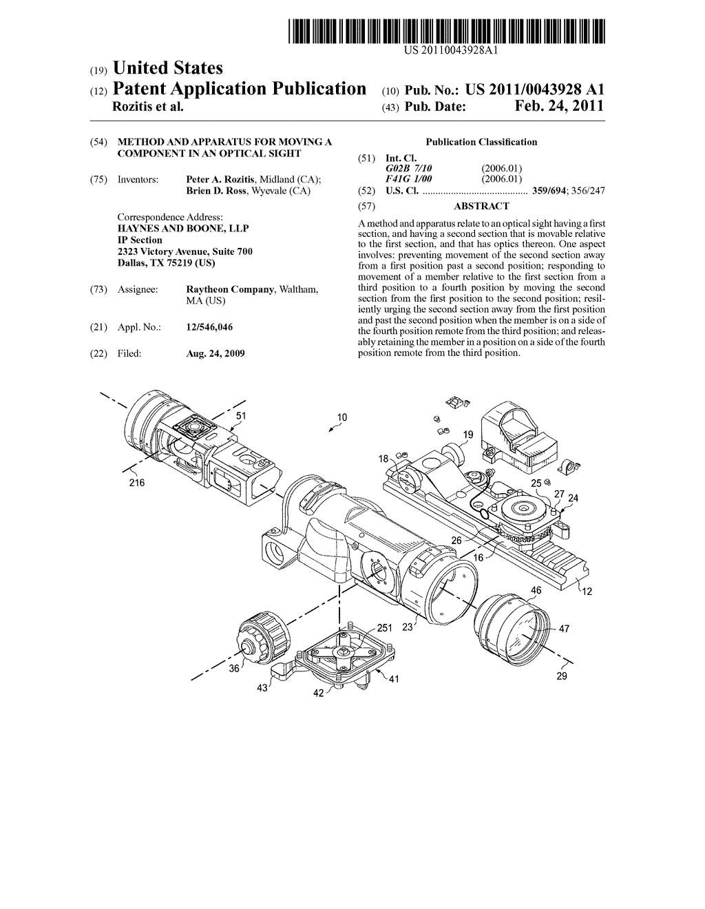 Method and Apparatus for Moving a Component in an Optical Sight - diagram, schematic, and image 01