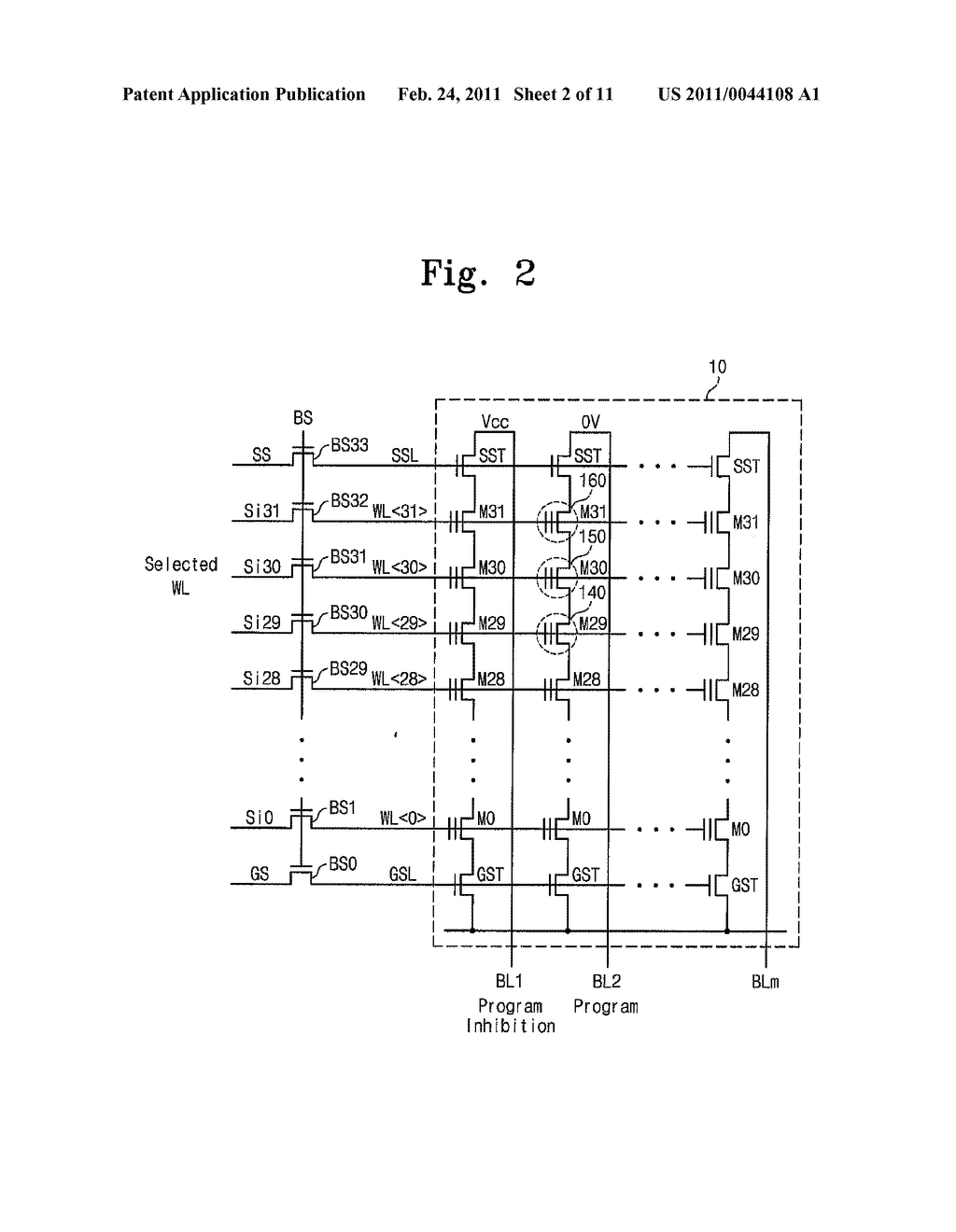 FLASH MEMORY DEVICE AND PROGRAM METHOD OF FLASH MEMORY DEVICE USING DIFFERENT VOLTAGES - diagram, schematic, and image 03