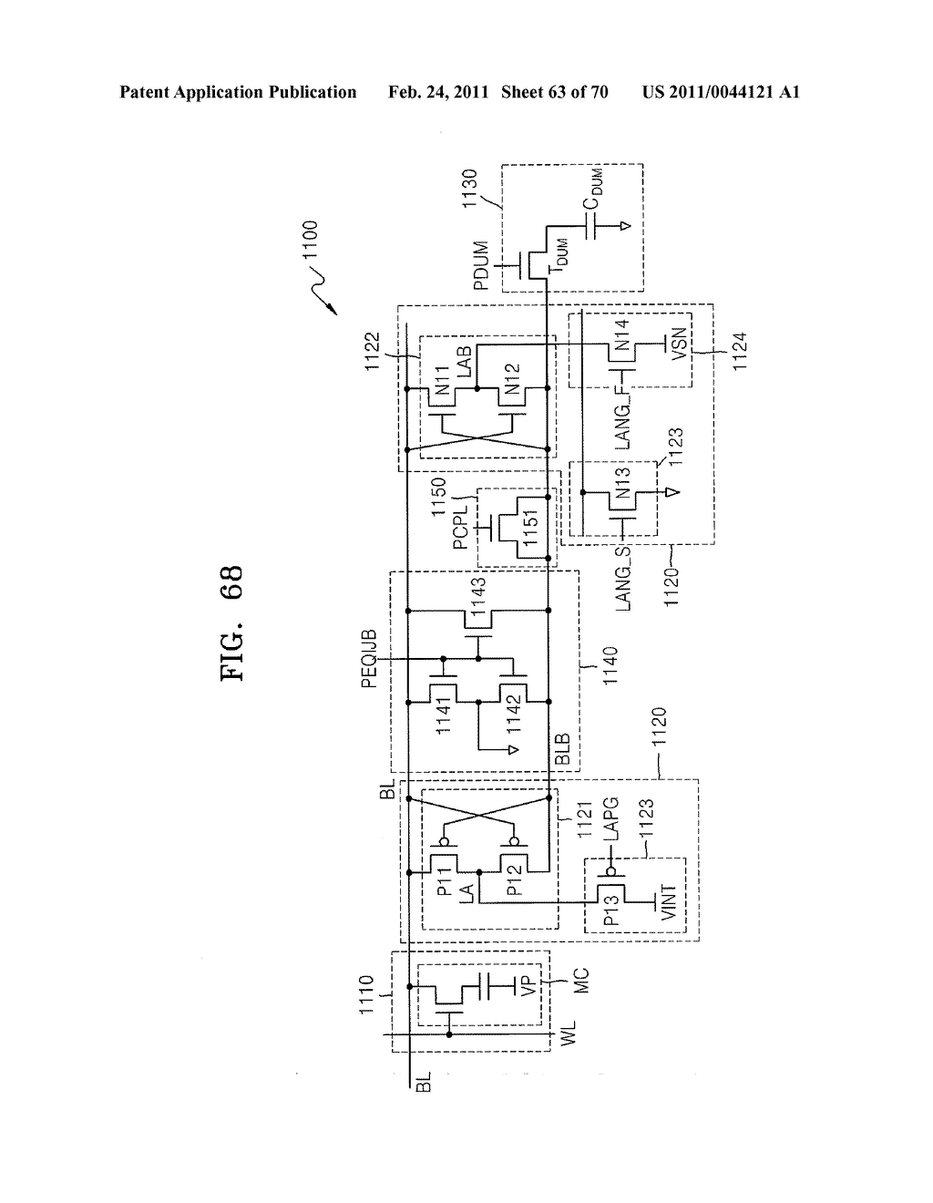 SEMICONDUCTOR MEMORY DEVICE HAVING DEVICE FOR CONTROLLING BIT LINE LOADING AND IMPROVING SENSING EFFICIENCY OF BIT LINE SENSE AMPLIFIER - diagram, schematic, and image 64