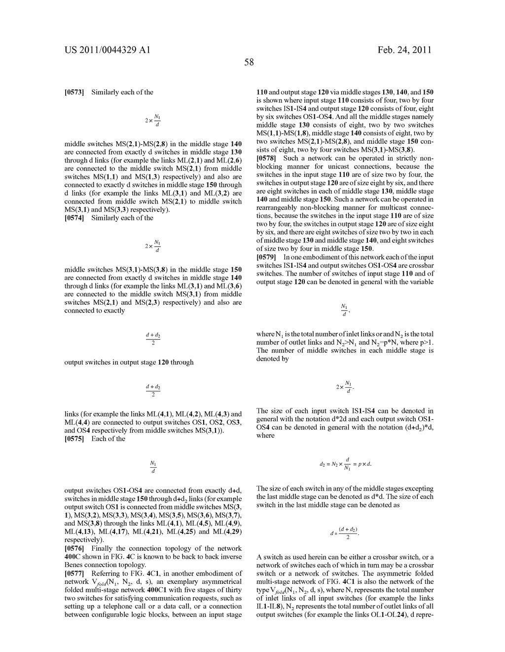 FULLY CONNECTED GENERALIZED MULTI-LINK MULTI-STAGE NETWORKS - diagram, schematic, and image 184