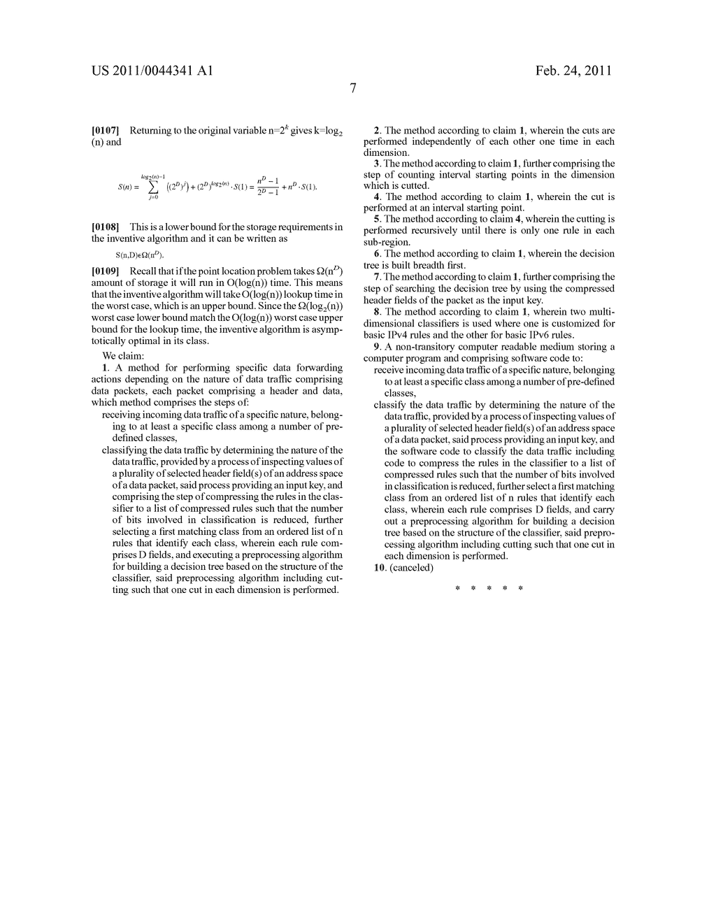 METHOD FOR DATA PACKET CLASSIFICATION IN A DATA COMMUNICATIONS NETWORK - diagram, schematic, and image 19