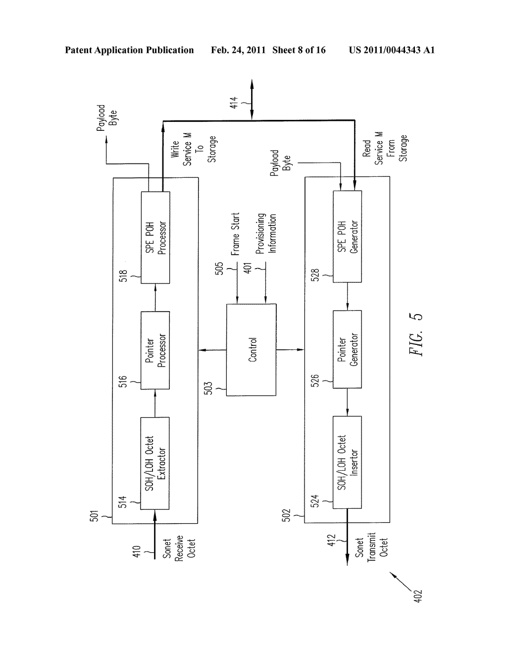 Method and Apparatus for Transceiving Multiple Services Data Simultaneously Over SONET/SDH - diagram, schematic, and image 09