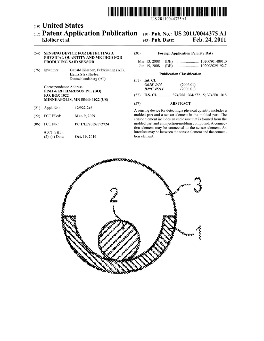 SENSING DEVICE FOR DETECTING A PHYSICAL QUANTITY AND METHOD FOR PRODUCING SAID SENSOR - diagram, schematic, and image 01