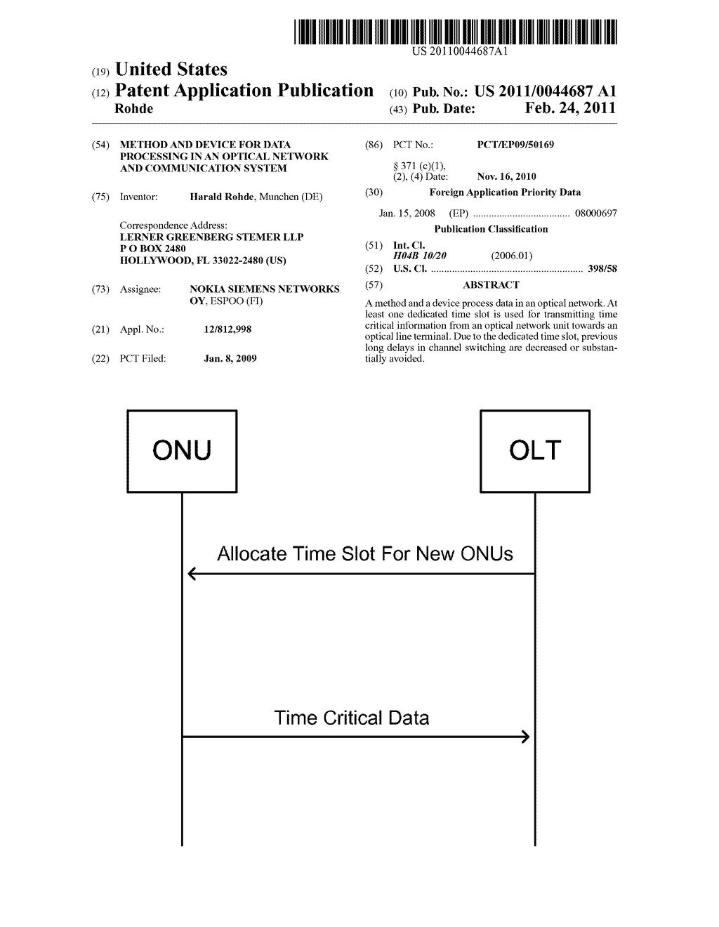 METHOD AND DEVICE FOR DATA PROCESSING IN AN OPTICAL NETWORK AND COMMUNICATION SYSTEM - diagram, schematic, and image 01