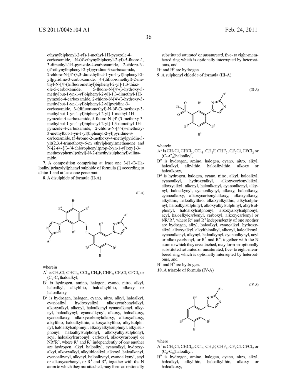 3-[1-(3-Haloalkyl)triazolyl]phenyl sulphide derivatives as acaricides and insecticides - diagram, schematic, and image 37