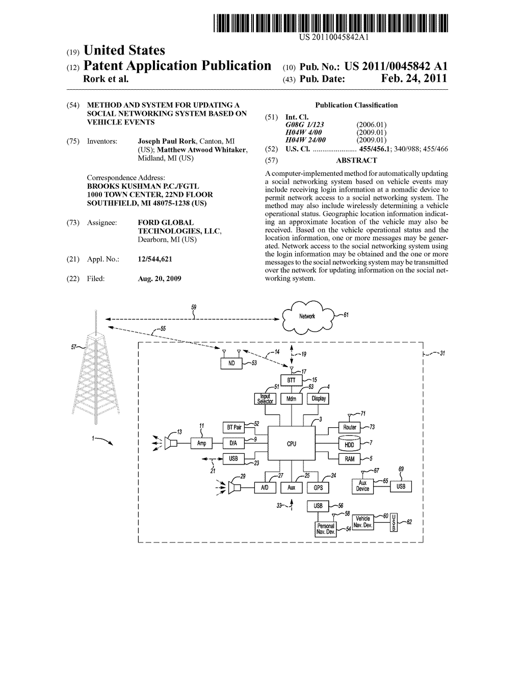 Method and System For Updating A Social Networking System Based On Vehicle Events - diagram, schematic, and image 01