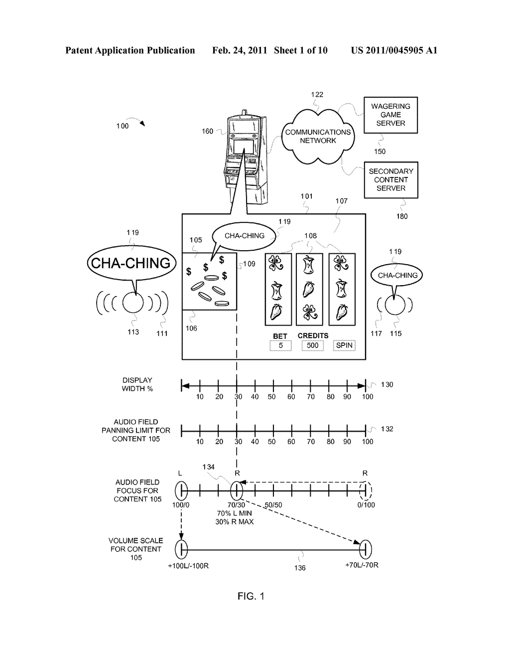 CONTROLLING SOUND DISTRIBUTION IN WAGERING GAME APPLICATIONS - diagram, schematic, and image 02