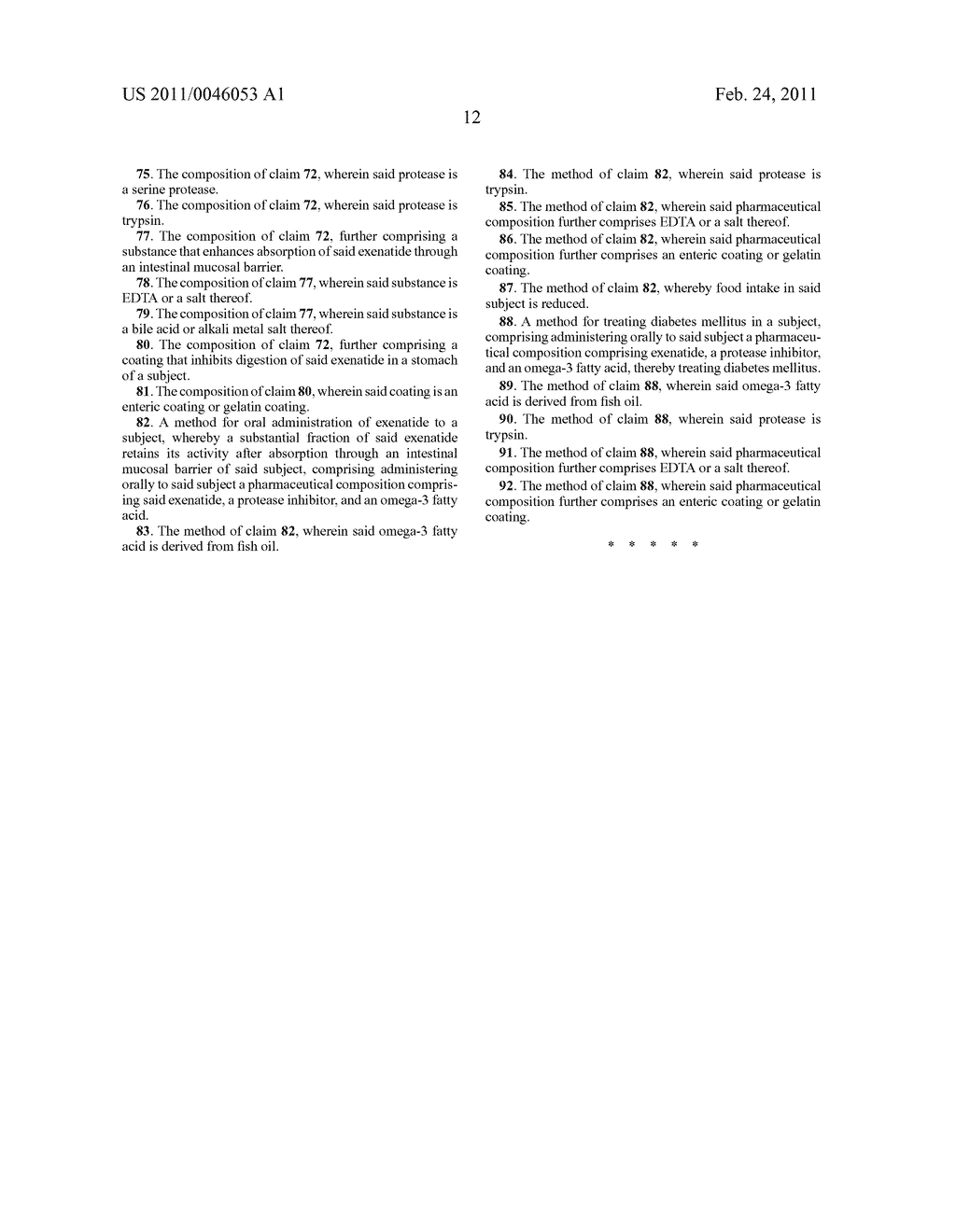 METHODS AND COMPOSITIONS FOR ORAL ADMINISTRATION OF EXENATIDE - diagram, schematic, and image 15