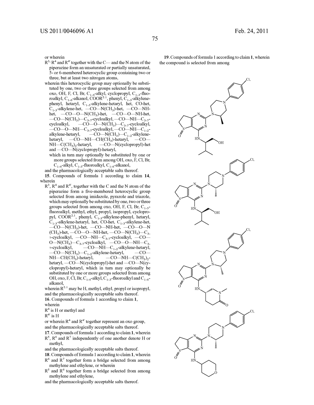 NOVEL PIPERAZINO-DIHYDROTHIENOPYRIMIDINE DERIVATIVES - diagram, schematic, and image 76