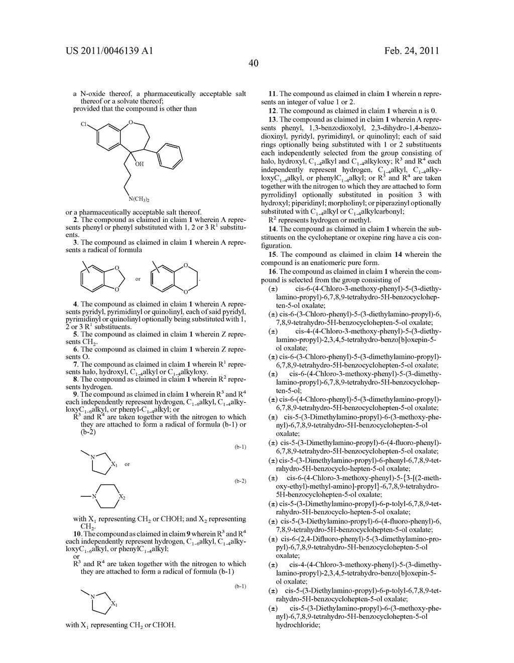 BENZOCYCLOHEPTANE AND BENZOXEPINE DERIVATIVES - diagram, schematic, and image 42
