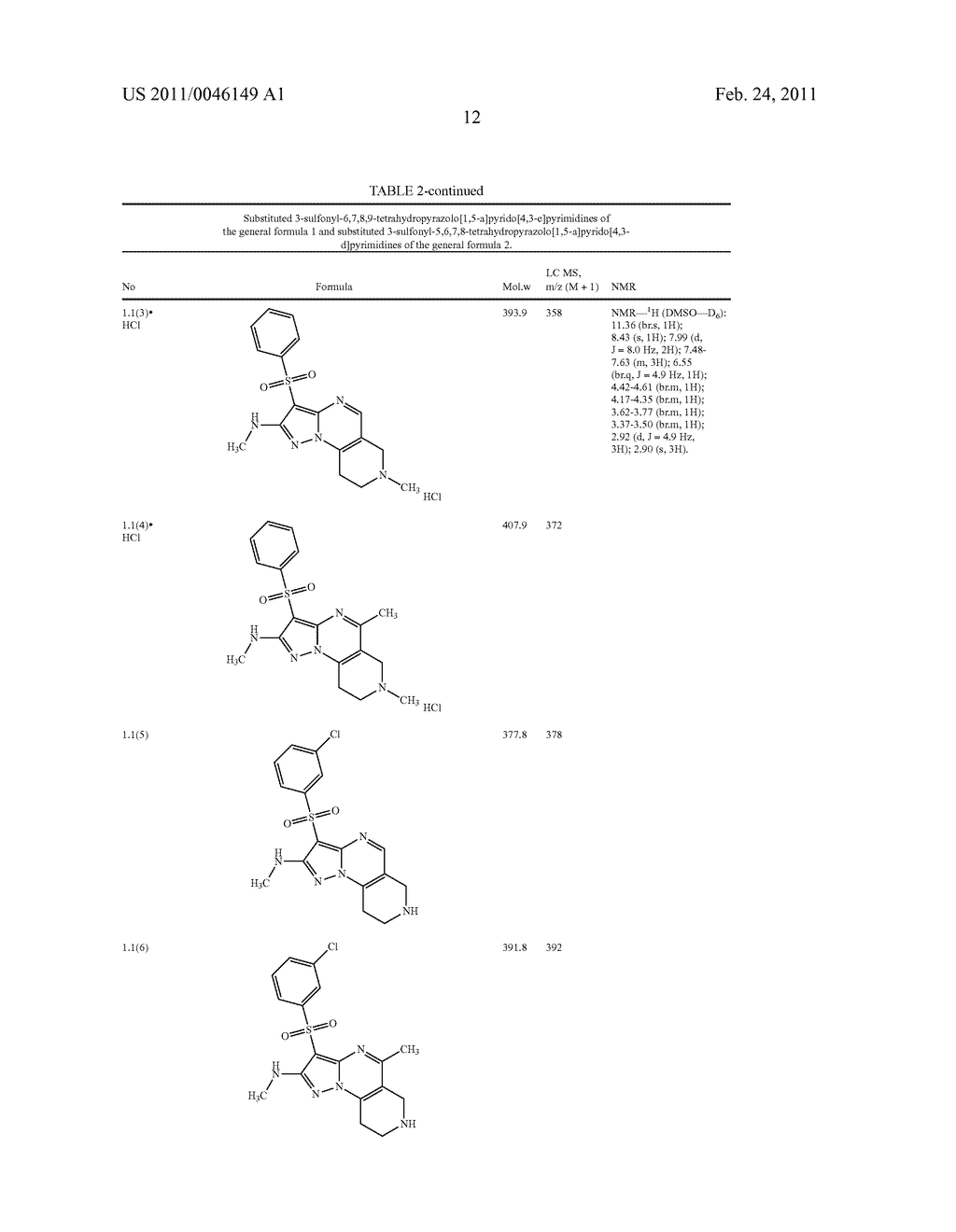 2-AMINO-3-SULPHONYL-TETRAHYDRO-PYRAZOLO[1,5-A]PYRIDO-PYRIMIDINE ANTAGONISTS OF SEROTONIN 5-HT6 RECEPTORS, METHODS FOR THE PRODUCTION AND USE THEREOF - diagram, schematic, and image 13