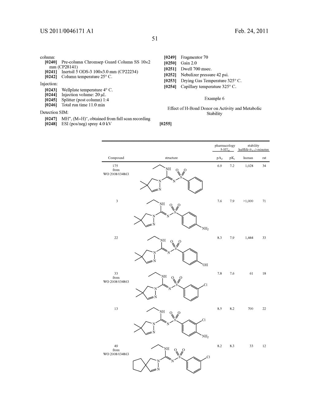 ARYLSULFONYL PYRAZOLINE CARBOXAMIDINE DERIVATIVES AS 5-HT6 ANTAGONISTS - diagram, schematic, and image 52