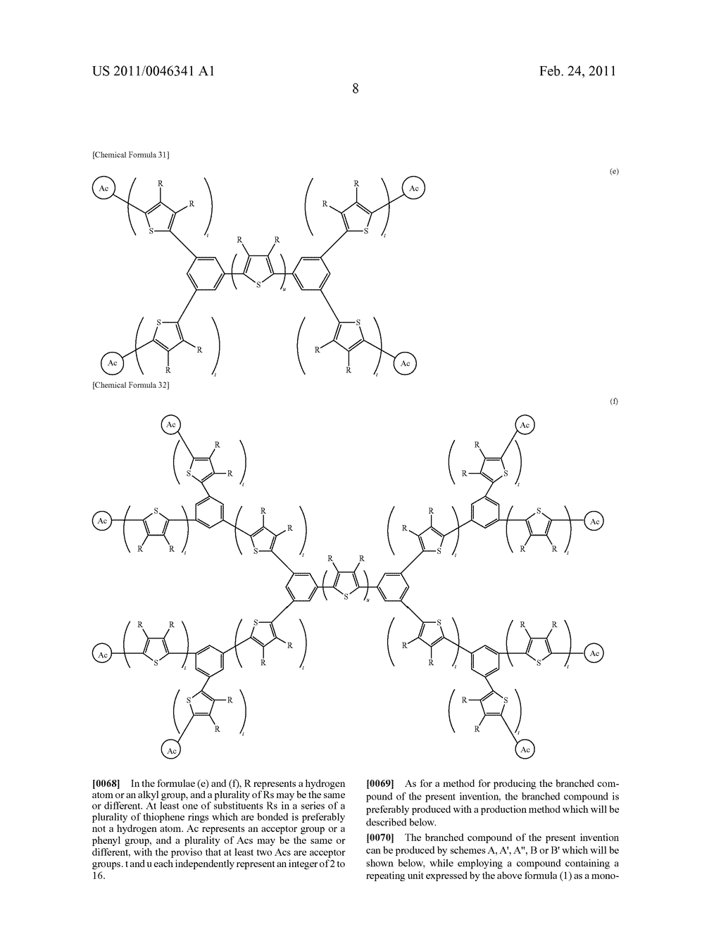 BRANCHED COMPOUNDS, ORGANIC THIN FILMS MADE BY USING THE SAME, AND ORGANIC FILM DEVICES - diagram, schematic, and image 22