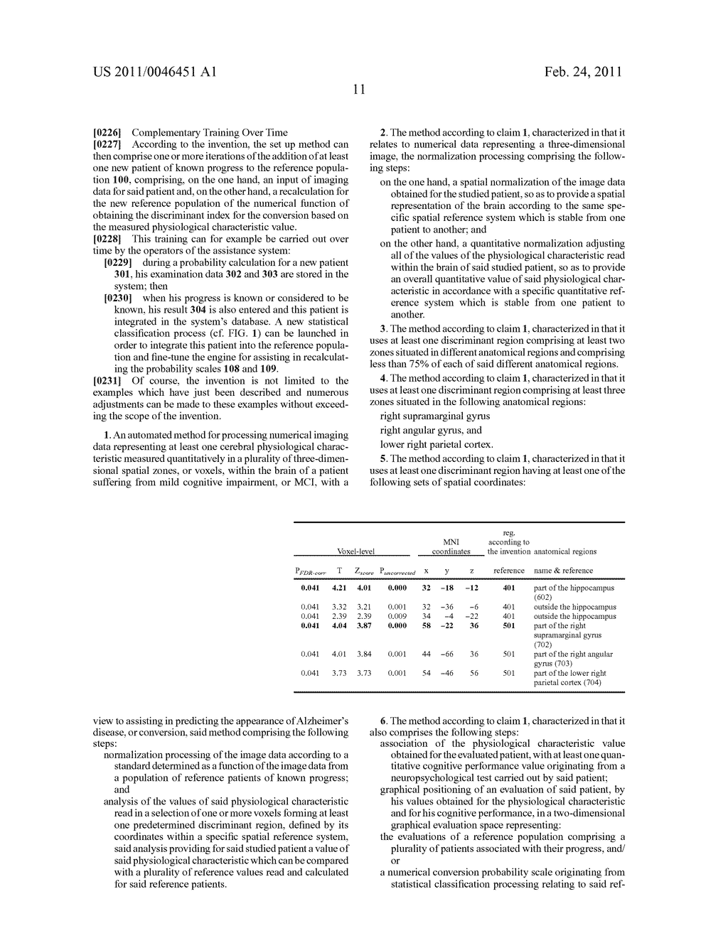 METHOD AND AUTOMATED SYSTEM FOR ASSISTING IN THE PROGNOSIS OF ALZHEIMER'S DISEASE, AND METHOD FOR TRAINING SUCH A SYSTEM - diagram, schematic, and image 21