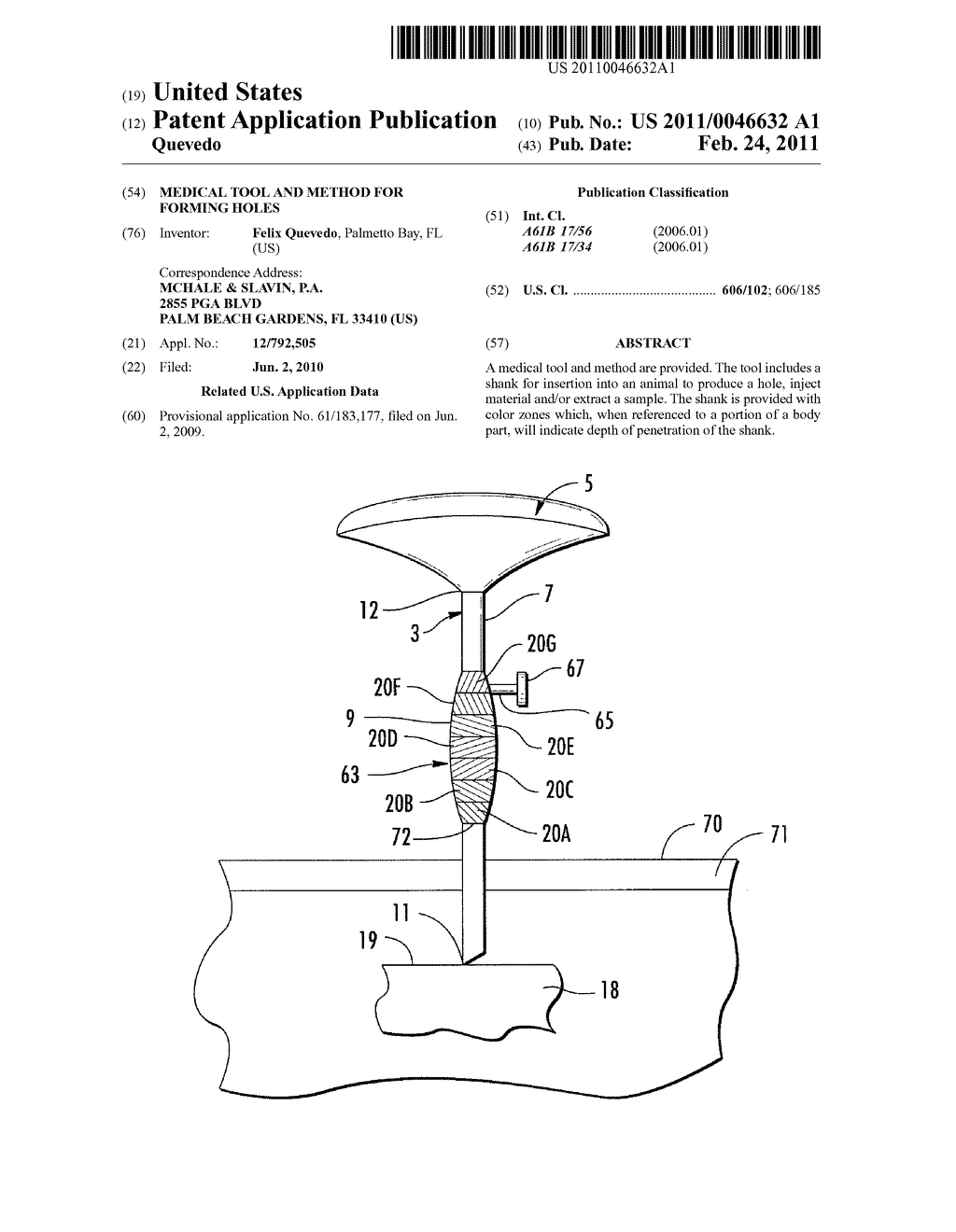 Medical Tool And Method For Forming Holes - diagram, schematic, and image 01