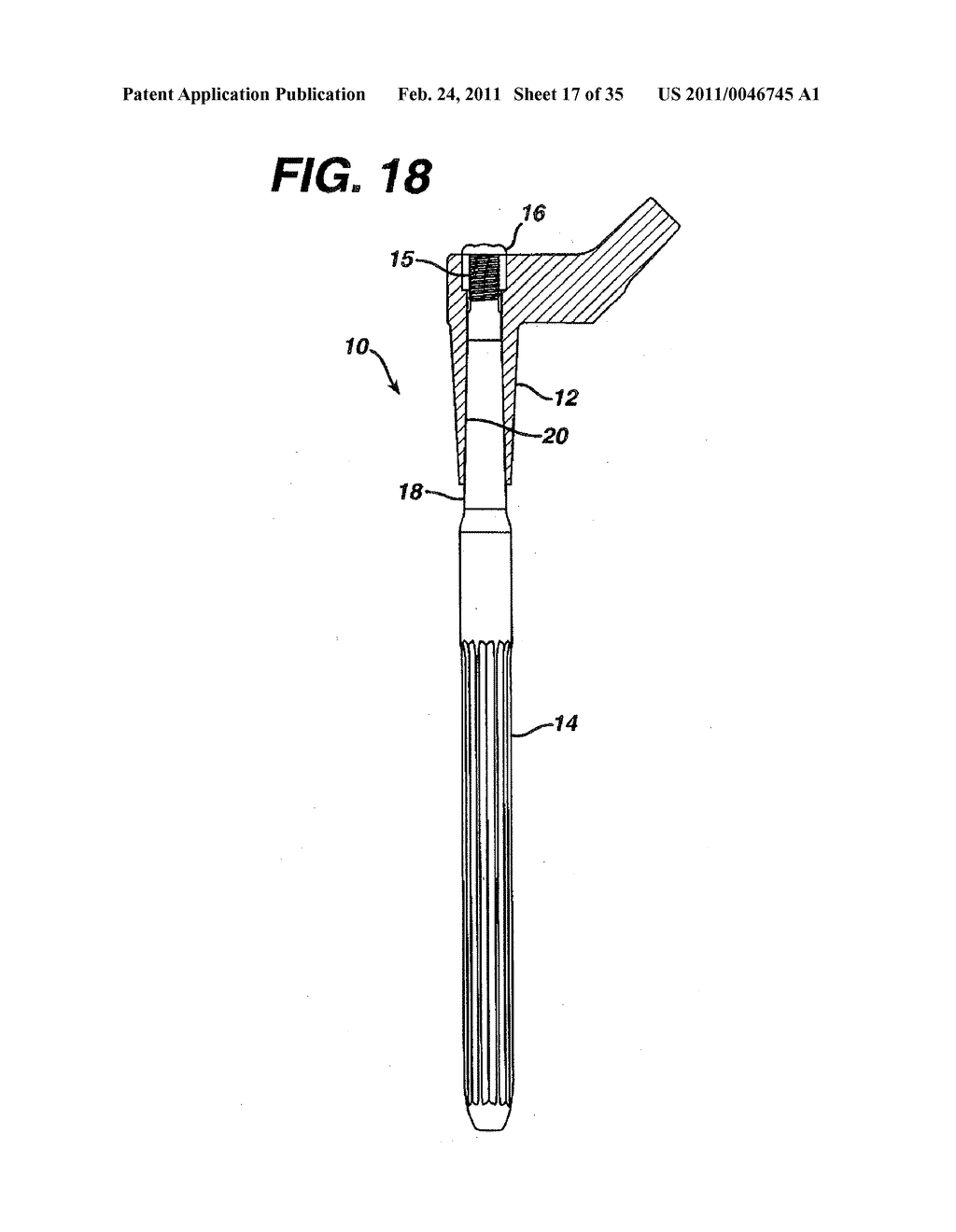 INSTRUMENT AND ASSOCIATED METHOD OF TRIALING FOR MODULAR HIP STEMS - diagram, schematic, and image 18