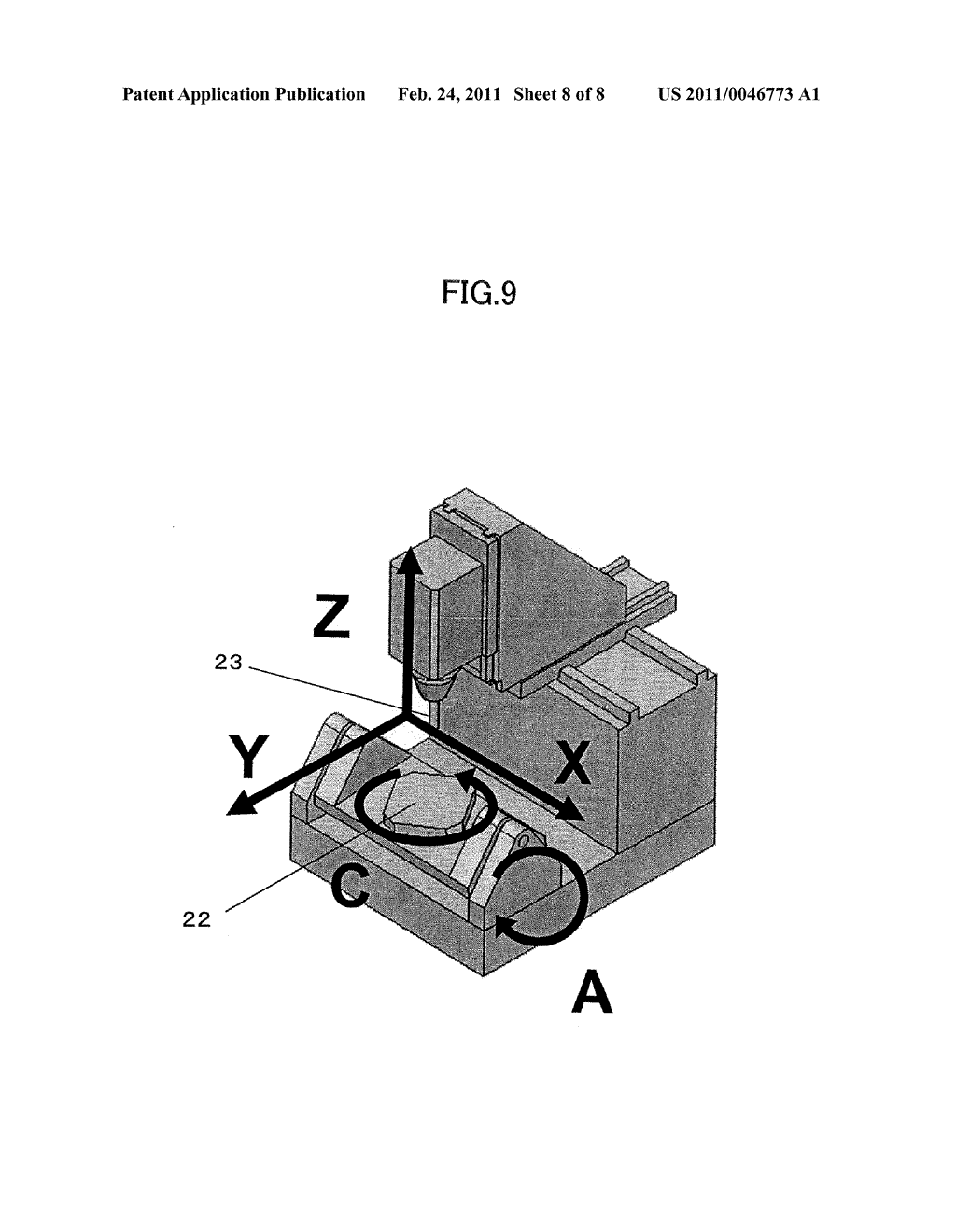 TOOL VECTOR DISPLAY APPARATUS FOR A MACHINE TOOL WITH ROTATIONAL AXES - diagram, schematic, and image 09