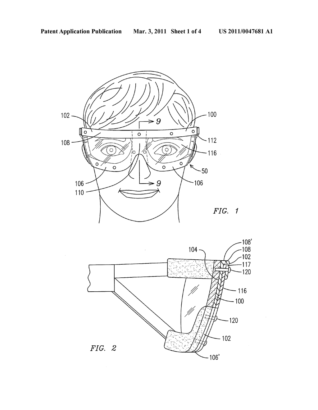 PROTECTIVE EYEWEAR DEVICE WITH LATERAL EYE ACCESS - diagram, schematic, and image 02