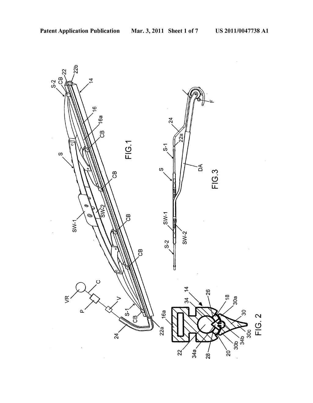 Wiper assembly for sweeping a glass surface on a vehicle - diagram, schematic, and image 02