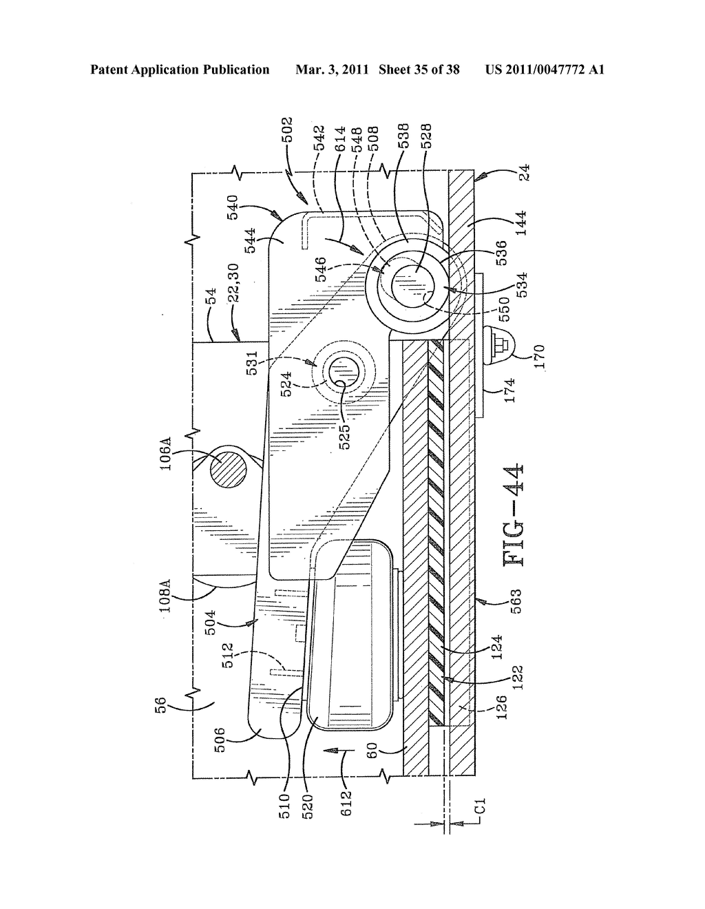 EXTENDABLE TRAILER HAVING A ROLL SUPPORT ASSEMBLY - diagram, schematic, and image 36