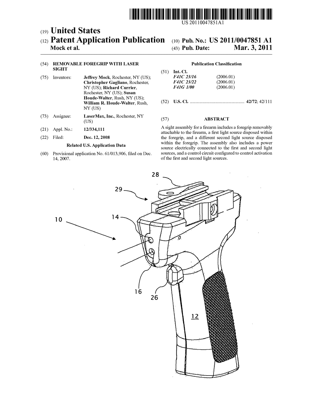 REMOVABLE FOREGRIP WITH LASER SIGHT - diagram, schematic, and image 01