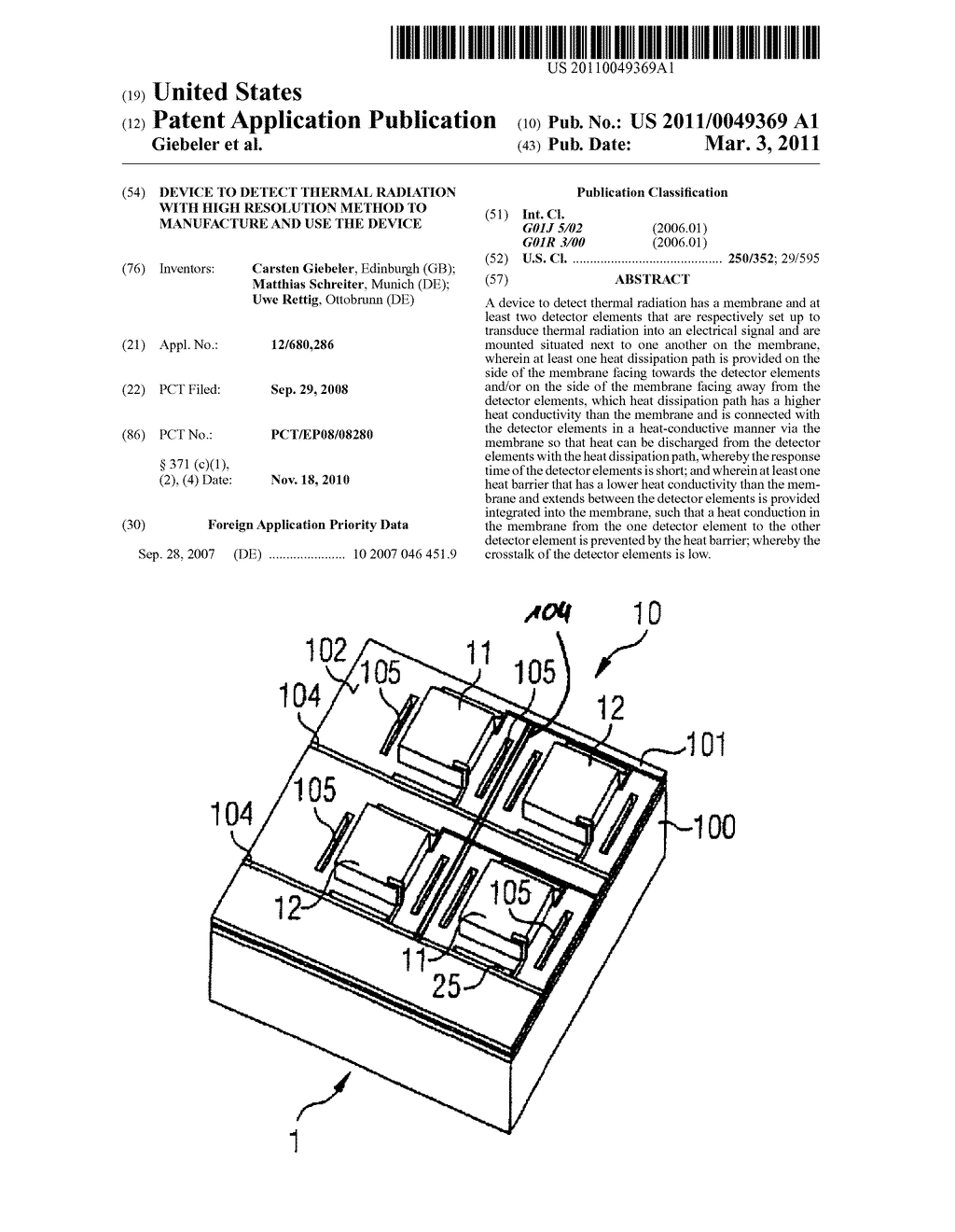 Device to detect thermal radiation with high resolution method to manufacture and use the device - diagram, schematic, and image 01