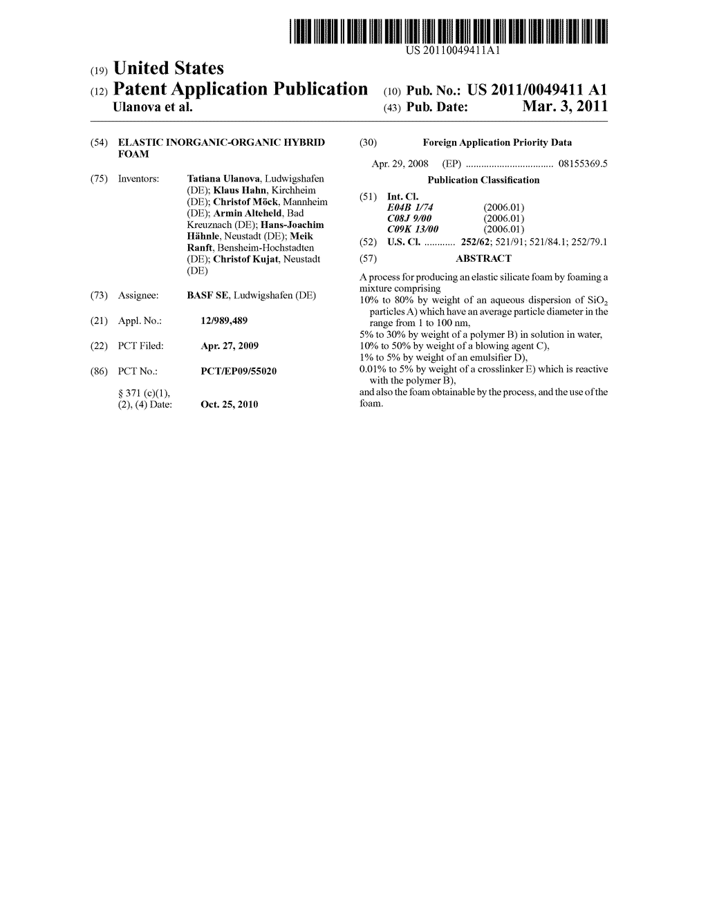 ELASTIC INORGANIC-ORGANIC HYBRID FOAM - diagram, schematic, and image 01