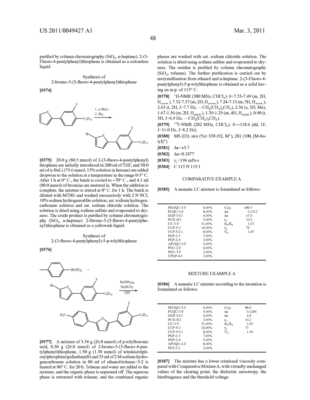 Thiophene derivatives, and LC media containing same - diagram, schematic, and image 49