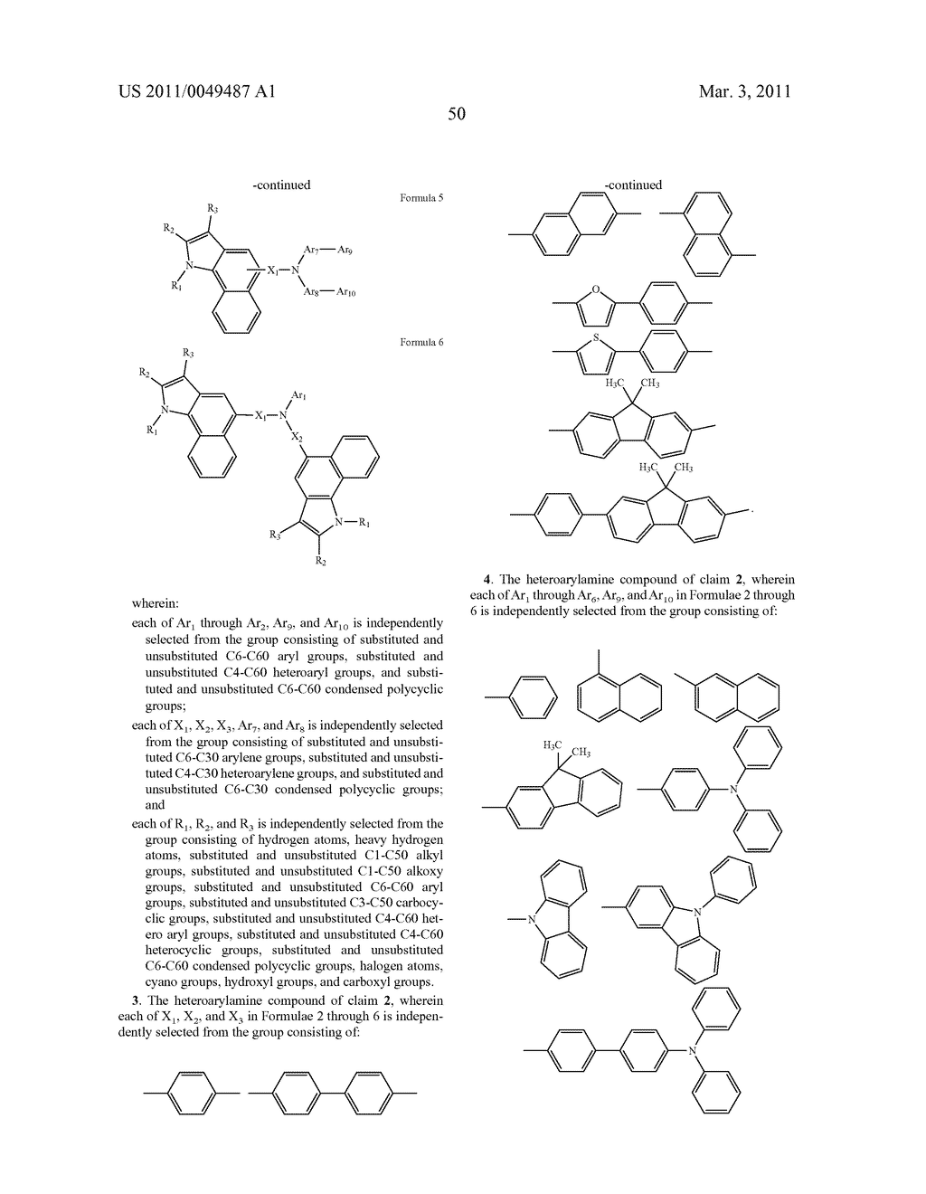 HETEROARYLAMINE COMPOUND AND ORGANIC LUMINESCENCE DEVICE USING THE SAME - diagram, schematic, and image 52
