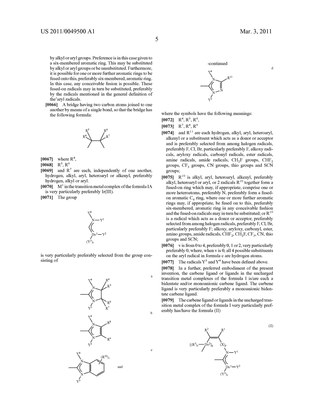 TRANSITION METAL COMPLEXES COMPRISING CARBENE LIGANDS SERVING AS EMITTERS FOR ORGANIC LIGHT-EMITTING DIODES (OLED'S) - diagram, schematic, and image 08